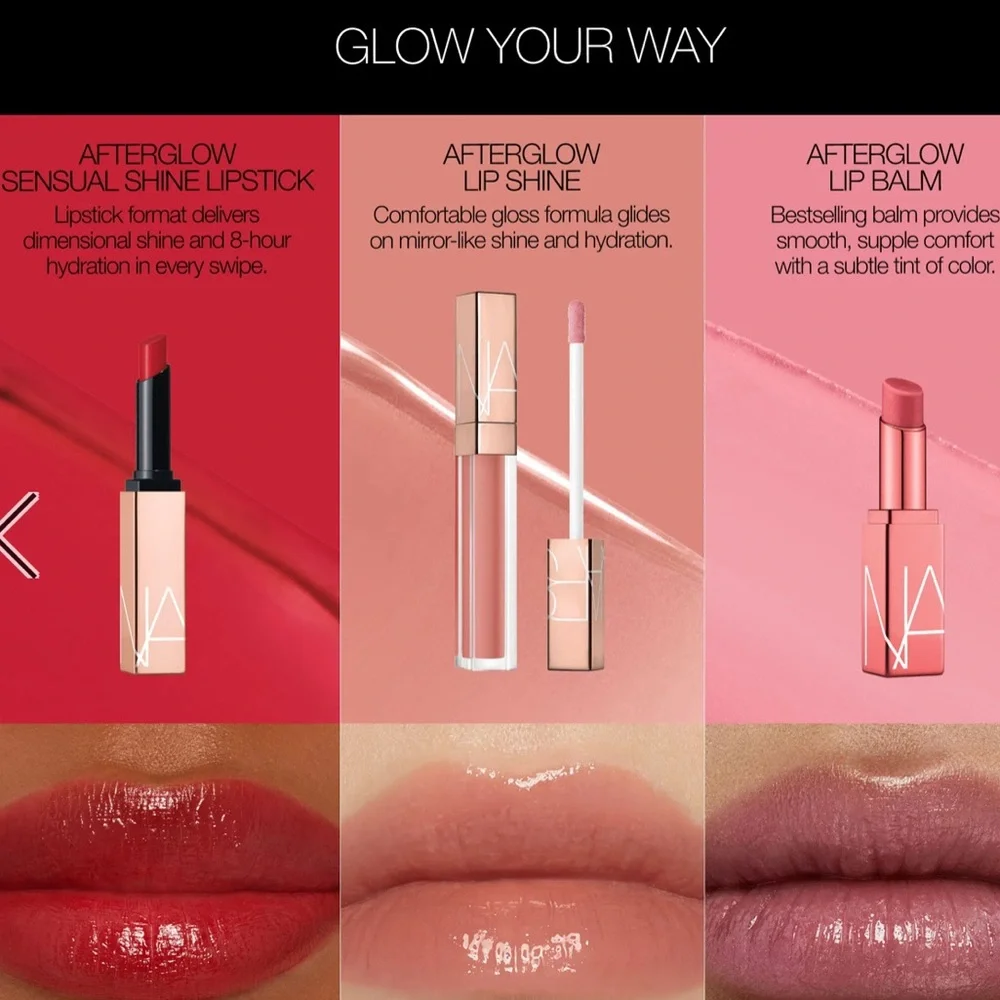 NARS Afterglow Lip Balm in Laguna, a sheer bronze with gold shimmer